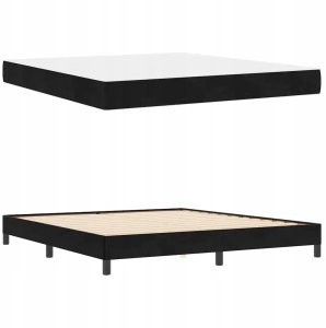 Łóżko kontynentalne z materacem Czarny 180 x 200 cm Aksamit Lumarko! 5