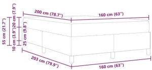 Łóżko sprężynowe Taupe, Czarny 160 x 200 cm Lumarko! 9