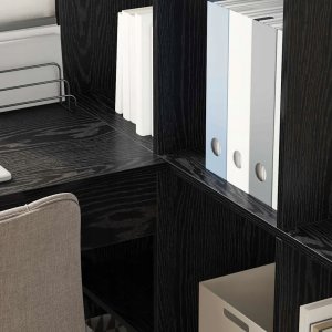 Biurko vidaXL Czarne 101.5 cm x 149.5 cm 4