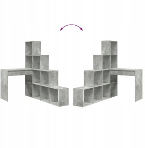 Biurko vidaXL Szare 101.5 cm x 149.5 cm 10