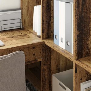 Biurko vidaXL Brązowe 101.5 cm x 149.5 cm 4