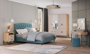 Komoda Szafka jednodrzwiowa z 3 szufladami Dąb Kaszmir Czarny DANTE DT03 13