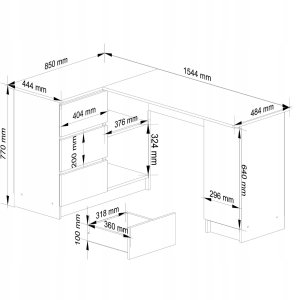 Biurko Nore B20 Brązowe 155 cm x 85 cm 3