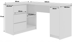 Biurko Nore B20 Brązowe 155 cm x 85 cm 5