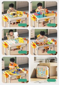 Klocki konstrukcyjne stolik 3w1 zawiera 55 elementÃ³w 3