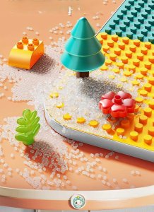 Klocki konstrukcyjne stolik 3w1 zawiera 55 elementÃ³w 7