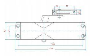 Duru pritraukejas GEZE 1000, apkrova iki 60 kg, pilka spalva 3