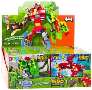 Klocki Konstrukcyjne Dinozaur Robot 2w1 50-70 el. Mix LEAN TOYS 6