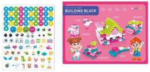 Klocki Konstrukcyjne Przestrzenne Pastelowe Różowe 360 el. 3