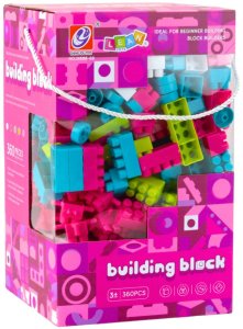 Klocki Konstrukcyjne Przestrzenne Pastelowe Różowe 360 el. 4