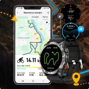 SMARTWATCH MĘSKI POLSKIE MENU GPS WODOODPORNY SMART WATCH KROKOMIERZ PULS 11