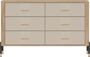 Komoda Szafka z 6 szufladami Szeroka 140 cm Dąb Kaszmir Złoty DANTE DT04 3