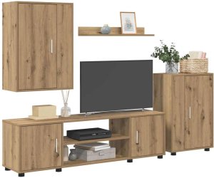 vidaXL Zestaw szafki TV 4 części 4 pcs dąb artisan 3