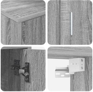 vidaXL Zestaw szafki TV 4 części 4 pcs Szary dąb sonoma 10