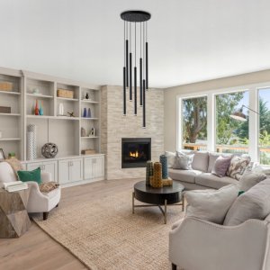 Lampa sufitowa wisząca żyrandol LED 7x G9 oprawa OKRĄGŁA czarna 3