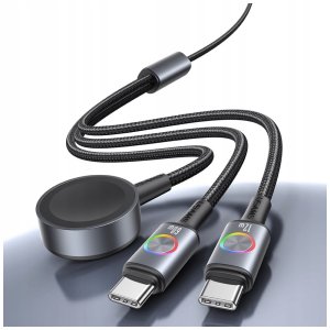Kabel USB Usams USB-C - 2x USB-C Czarny 2