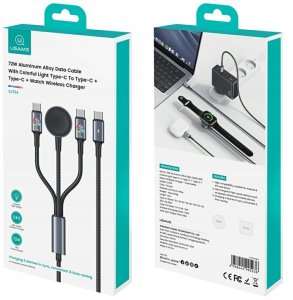 Kabel USB Usams USB-C - 2x USB-C Czarny 10
