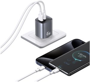 Ładowarka Usams Ładowarka sieciowa USAMS CC290 T66 45W   GaN 1xUSB-A 1xUSB-C tarnish 3