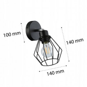 Kinkiet LED Czarny Diament Regulowany 35W 4