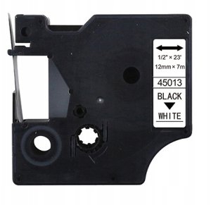 Taśma DYMO D1 45013 12mm x 7m S0720530 czarny na białym zamiennik 2
