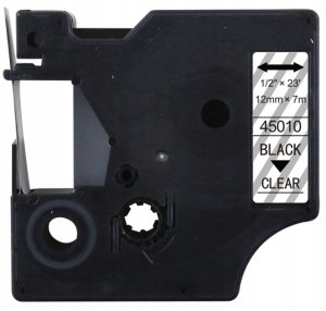 Taśma DYMO D1 45010 12mm x 7m S0720500 czarny na przezroczystym zamiennik 2