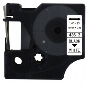 Taśma DYMO D1 43613 6mm x 7m S0720780 czarny na białym zamiennik 2