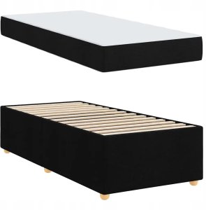 Rama łóżka z materacem z materacem Czarny 90 x 200 cm tkanina Lumarko! 4