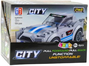 Klocki Konstrukcyjne 2w1 Auto Robot Napęd Pull-Back 194-216 el. Mix 6