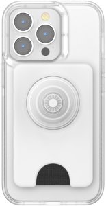 Uchwyt i podstawka do telefonu z portfelem Popsockets PopWallet+ PopGrip PW+ MS G2 MagSafe biało-przezroczysty 806926 2