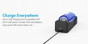 Ładowarka do akumulatorów cylindrycznych Li-ion 18650 USB-C - 1 kanał 8