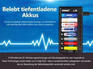 Ładowarka do akumulatorów AA/AAA 1,5 V i 1,2V, inteligentna - 8 kanałów 4