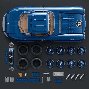 Mattel Brick Shop Klocki Hot Wheels Mercedes-Benz 300 SL Samochód do zbudowania Zestaw HWW25 4