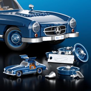 Mattel Brick Shop Klocki Hot Wheels Mercedes-Benz 300 SL Samochód do zbudowania Zestaw HWW25 5