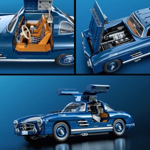 Mattel Brick Shop Klocki Hot Wheels Mercedes-Benz 300 SL Samochód do zbudowania Zestaw HWW25 6