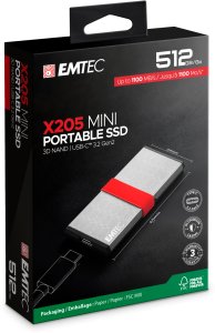 Emtec X205 Mini 512 GB USB Type-C USB 3.2 Gen 2x2 Srebrny 6