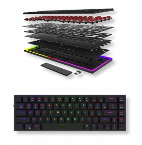 AQIRYS Klawiatura mechaniczna 65%/68 klawiszy Dual Mode: Wirelles&BT+Wired AGENA black 6