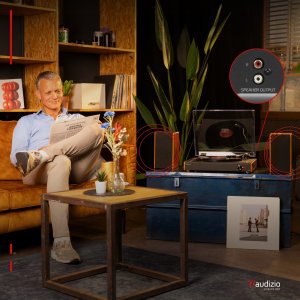 Gramofon z głośnikami RP335 Vintage brązowy Audizio one size 25