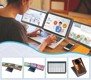Teamgee Przenośny monitor do laptopa 13,3"potrójny współpracuje z 13"-16,5" 4