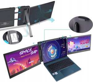 Teamgee Przenośny monitor do laptopa 13,3"potrójny współpracuje z 13"-16,5" 5