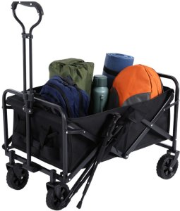 Lean Wózek Ogrodowy Plażowy Transportowy Składany Czarny 120L LEAN 3