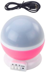 LeanToys Projektor Gwiazd Obrotowy 360 LED Lampka Nocna Różowy LEAN Toys 2