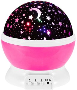 LeanToys Projektor Gwiazd Obrotowy 360 LED Lampka Nocna Różowy LEAN Toys 3
