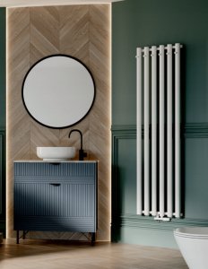 GRŁ-G/AP-1500X422-C / AQUAFORM / ASAMI-PLUS / GRZEJNIK ŁAZIENKOWY PIONOWY 1500X422 CZARNY Z WIESZAKAMI 682W / PRZY.DOL. 50MM / AQ.802-322415 3