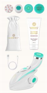 LUMINEO Professional Line Szczoteczka do twarzy Brush Pro turkusowa + Żel oczyszczajacy Lumineo do skóry wrażliwej 100 ml 10