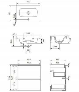 Cersanit SET B888 MODUO SLIM 50 ANTRACYT zmontowany 5
