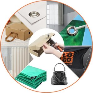 Oczkarka do plandek magnetyczna bannerów napownica zestaw + 800 oczek napy 3