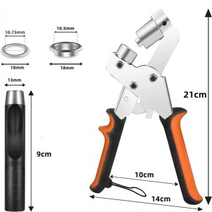 Oczkarka do plandek magnetyczna bannerów napownica zestaw + 800 oczek napy 5