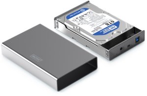 Obudowa USB 3.0 na dysk SSD/HDD 3.5 SATA III max. 16 TB z zasilaczem, aluminiowa 13
