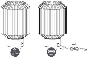 Table LED lamp REALITY LORD 1.5W 3000K 100lm rechargeable black/gold O13x19cm 11