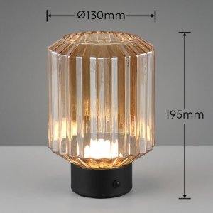 Table LED lamp REALITY LORD 1.5W 3000K 100lm rechargeable black/gold O13x19cm 10